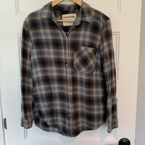 GARAGE Boyfriend Fit Plaid Shirt